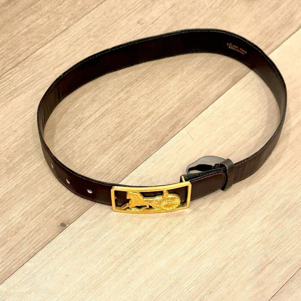 CELINE Horse Carriage Vintage Brown Belt - Size 60 (XXS) - Picture 9 of 12